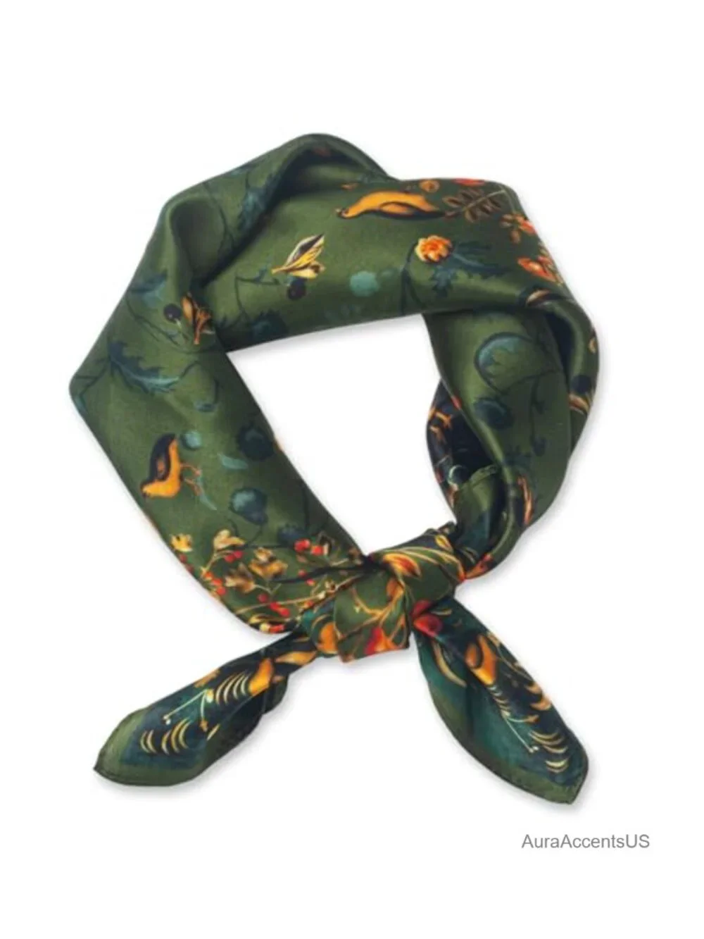 100% Mulberry Silk Scarf 21x21 Lightweight Neckerchief Digital Print Unisex